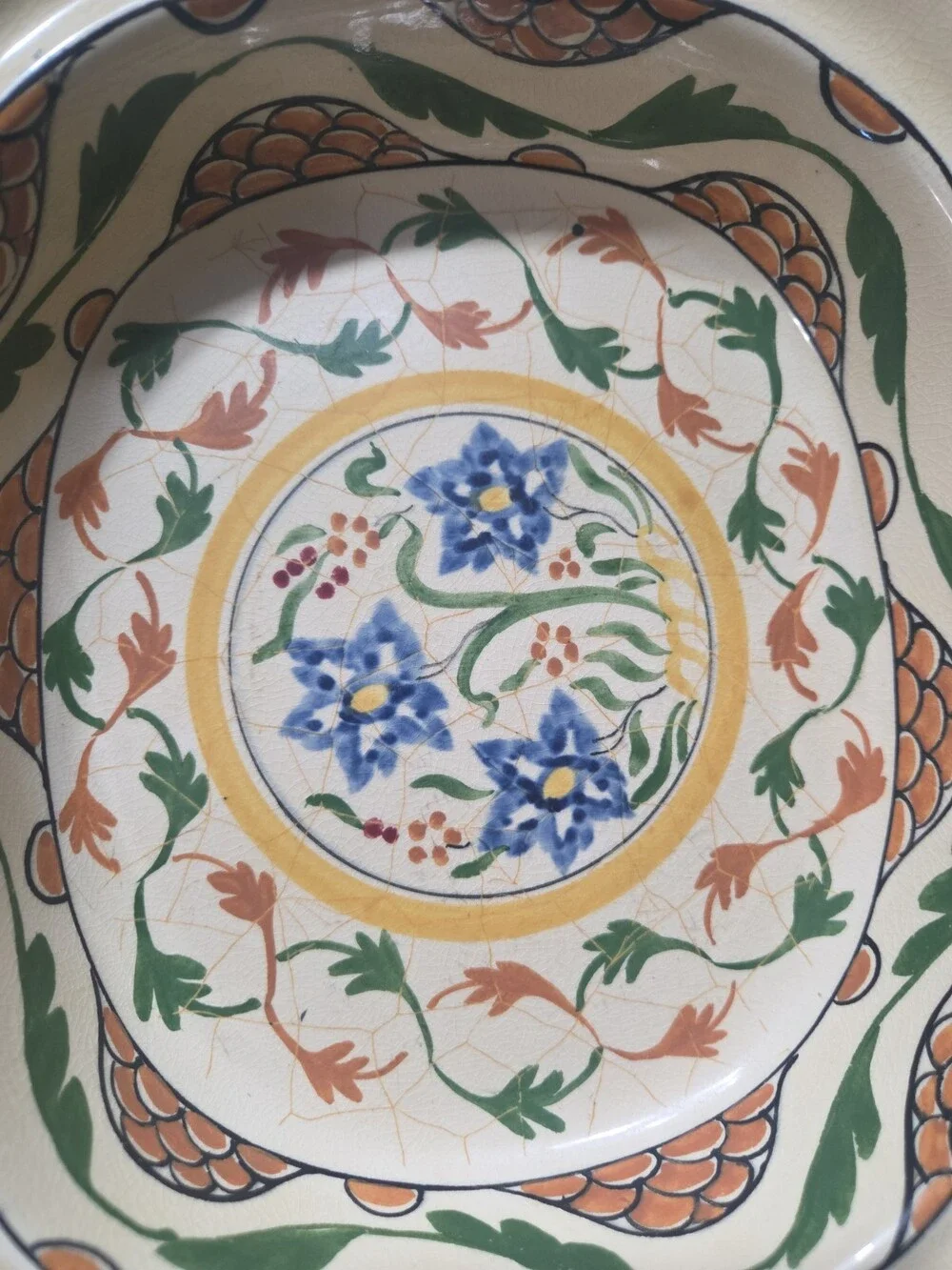 Adams Titian Ware Hand Painted Floral Oval Bowl - Used